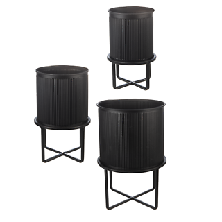 Ribbed Black Mini Planters (3 sizes)