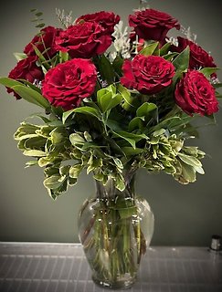 Vased Red Roses