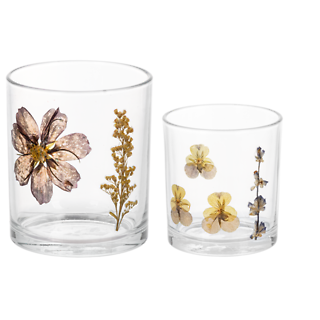 Pressed Floral Tealight/ Votive Holder